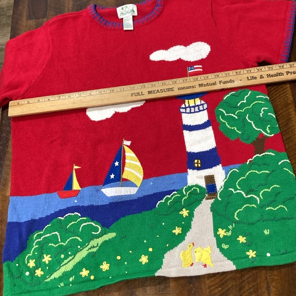 Quacker Factory lighthouse sailboat s/s sweater XL - Picture 11 of 11